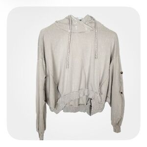 Young Fabulous & Broke Women
Grey White Tie Dye Hoodie Sz S/M
Snap Sleeve Boho